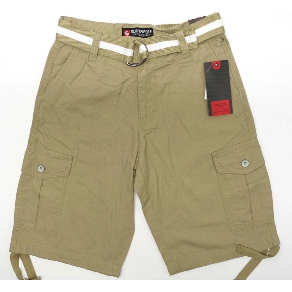 Southpole Ripstop Cargo Shorts Boys Size 10 Canvas Belt Lightweight Cotton NWT